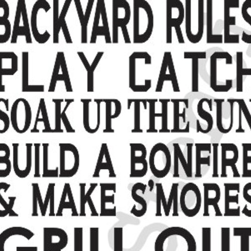 Backyard Rules Sign Patio Sign Deck Sign Etsy