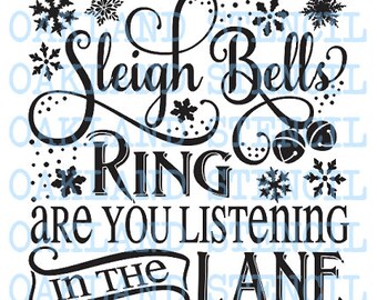 Sleigh Bells Ring STENCIL 12"x24" or 20"x36" for Painting Signs Walls Canvas Fabric Winter Christmas Signs Holiday Crafts