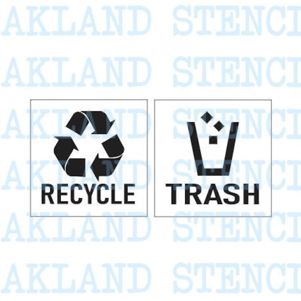 Recycle Symbol Trash STENCIL for Painting Signs Garbage Cans Dumpsters Airbrush Crafts Trash Recycling