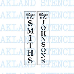 Welcome STENCIL Vertical Custom Personalized for Painting Wood Signs Porch Entryway Walls Pillows Canvas Fabric Airbrush Shop