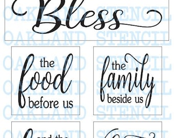 Blessed Grateful Word Art Stencil -12/" x 12/" Reusable Quote Stencil Thankful