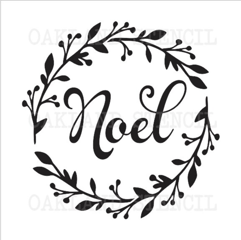 Christmas STENCIL noel W/leavesberries - Etsy
