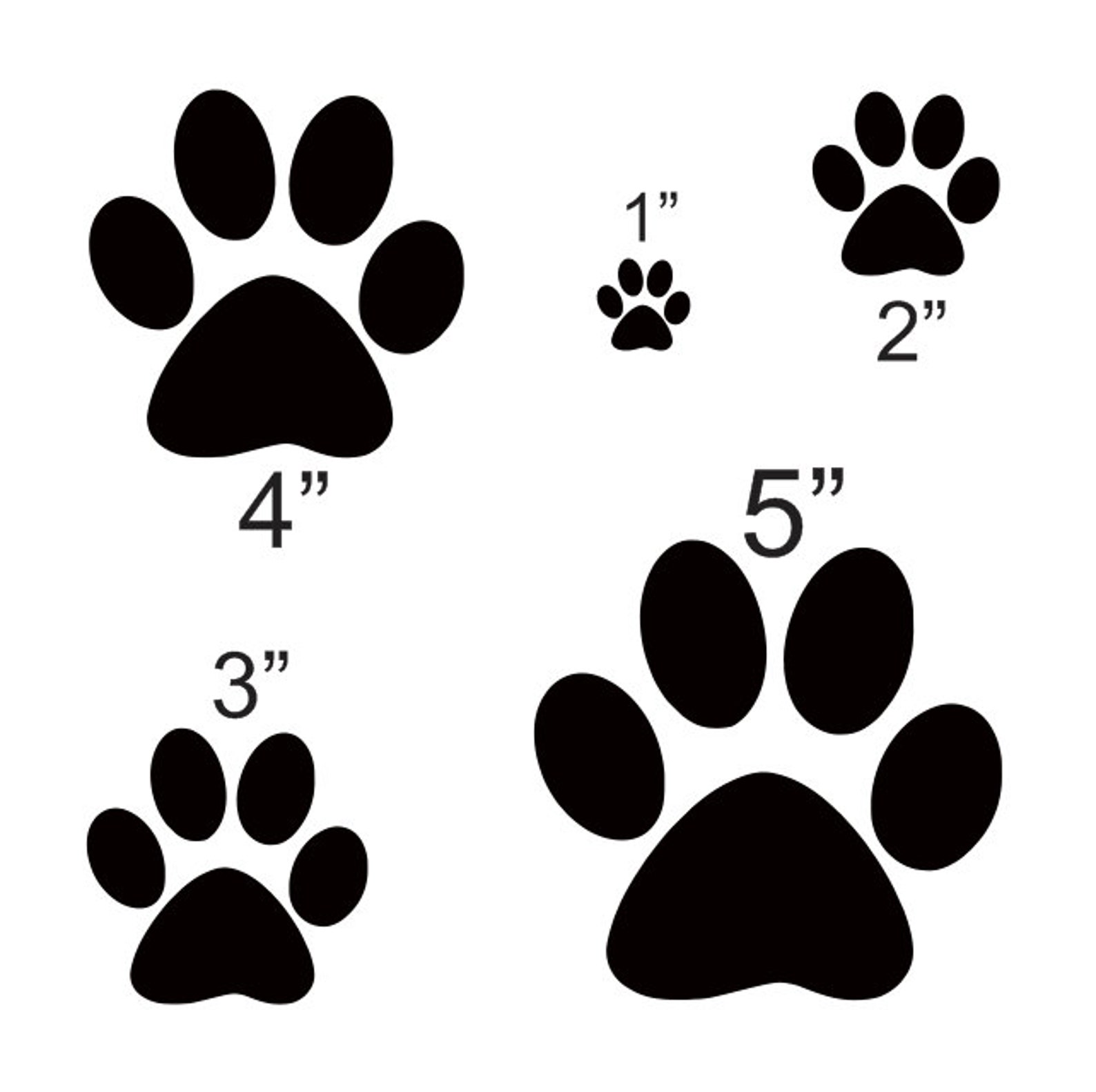Dog Paw STENCIL With 5 Total Sizes 1 2 3 Etsy