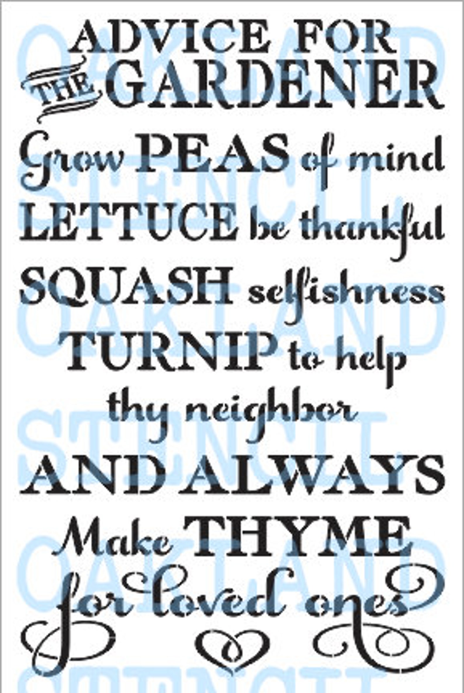 Garden STENCIL for Painting Wood Signs Summer Spring Crafts Etsy