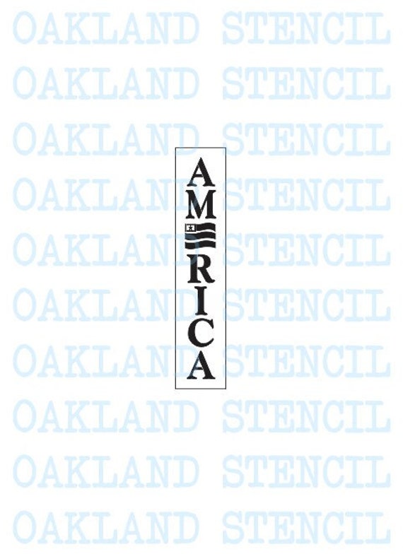 AMERICA STENCIL Vertical w/flag for Painting Wood Signs Fabric Porch Walls Airbrush Crafts Patriotic American 4th of July