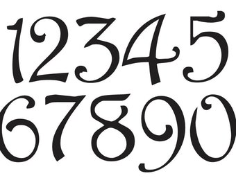 number stencil harrington font numbers 0 9 for painting wood etsy