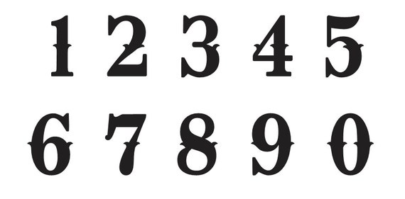 Number Stencil Oklahoma Font Numbers 0 9 For Painting Wood Etsy