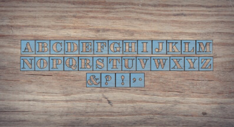 Alphabet Two Rows Alphabet Letter STENCIL Set Upper OR Lower Case Reusable - Farmhouse ...