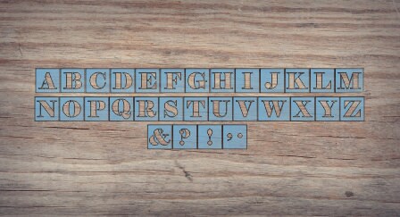Alphabet Stencil letter Stencils REUSABLE Magic102015 A-Z 7 Sizes UPPER  Case Letters Create Signs 