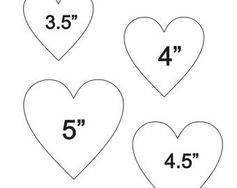 Hearts STENCIL with 11 total** Sizes .5"-6"  for Painting Signs, Scrapbook, Primitive, Airbrush, Crafts, Wall Decor