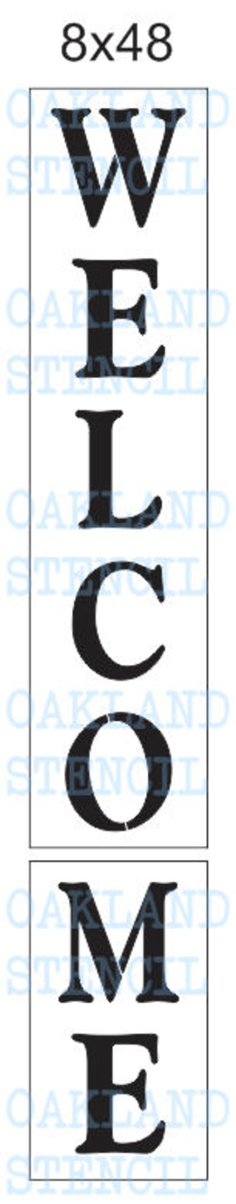 WELCOME STENCIL Vertical For Painting Porch Signs Entryway Etsy