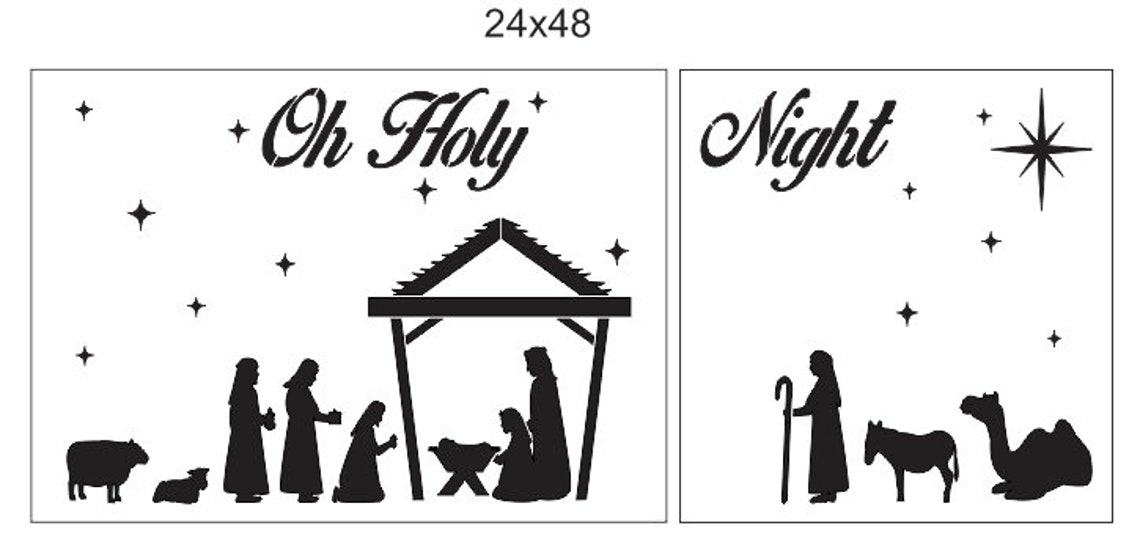 Nativity STENCIL for Painting Wood Signs Christmas Walls Etsy