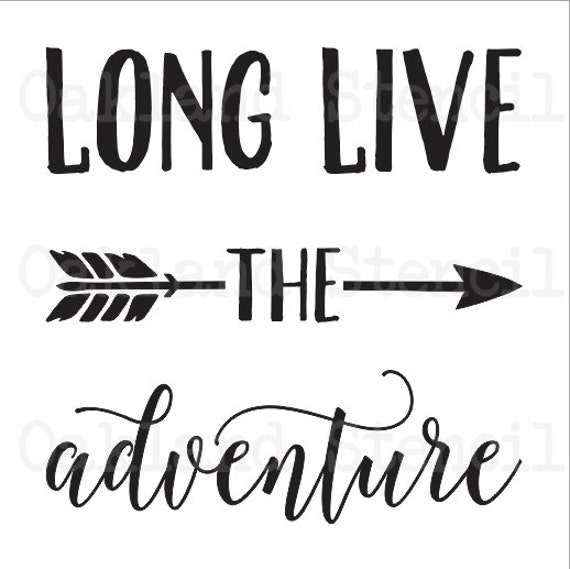 Inspirational STENCIL long Live the Adventure | Etsy