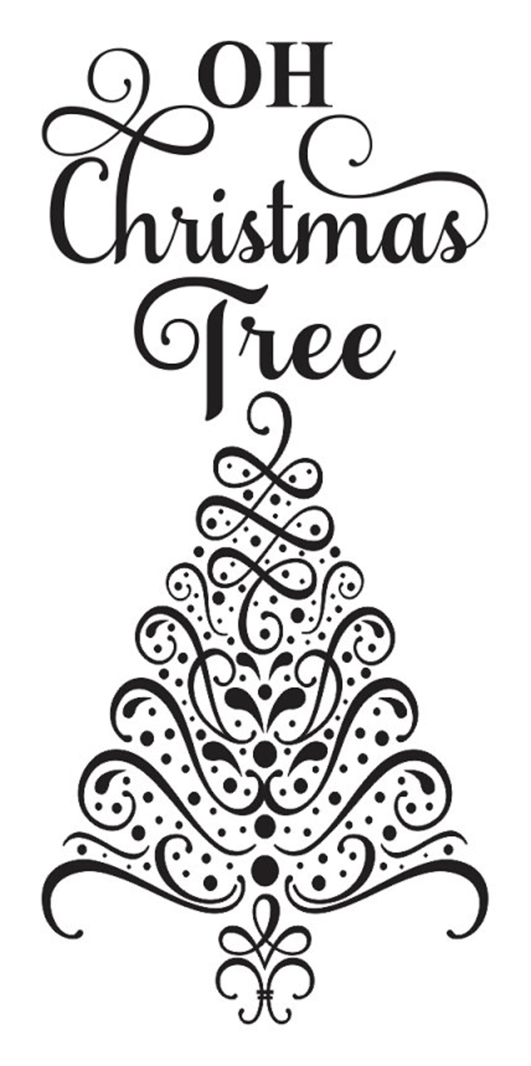 Primitive Winter/christmas/holiday Stenciloh Christmas Tree 12x24 for ...