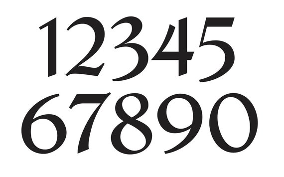 Wood Numbers in the Goudy Font