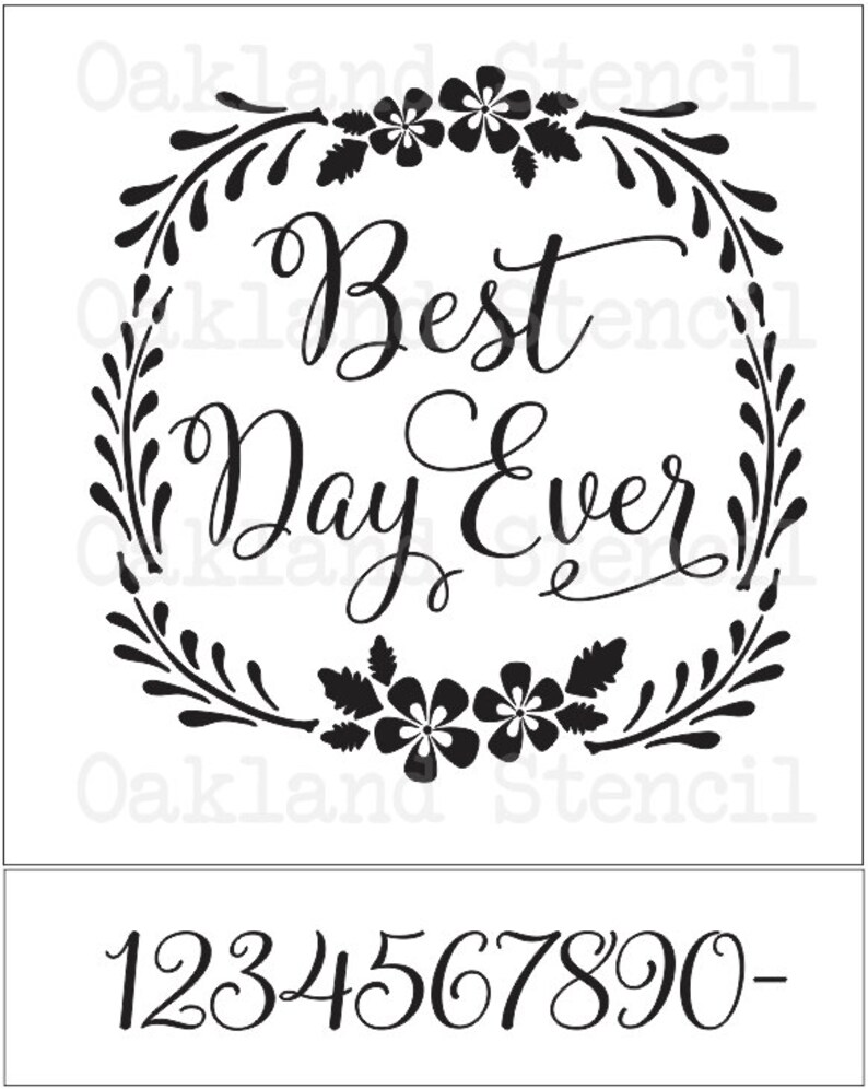 Wedding/Shower STENCIL Best Day Ever 3 sizes to choose Etsy