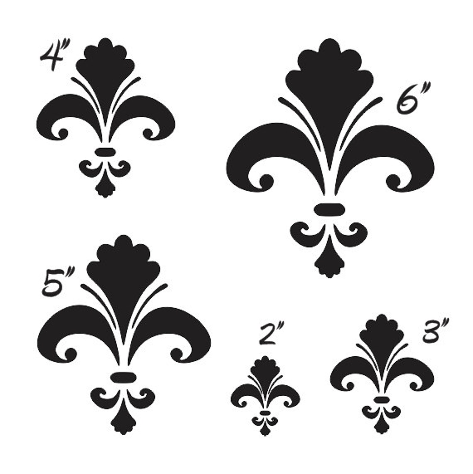 Fleur De Lis 3 STENCIL With 5 Total Sizes 2 3 Etsy