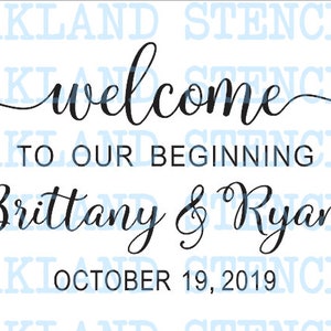 Wedding STENCIL Custom Welcome for Painting Wood Signs Personalized Pallets Airbrush Canvas Crafts DIY