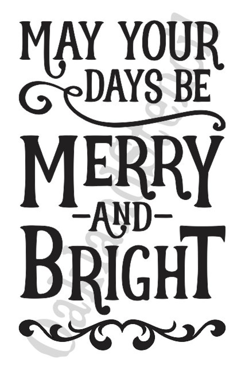 Christmas/holiday STENCIL May Your Days Be Merry for Painting Etsy