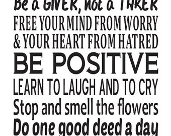 Rules for a Happy Life STENCIL Large 12"x24" for Painting Signs Wood Walls Fabric Canvas Family Rules Airbrush Crafts Primitive Decor