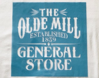 General Store STENCIL for Painting Wood Signs Reusable Canvas Fabric Airbrush Crafts Store Vintage