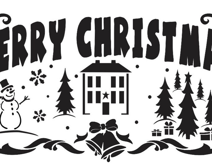 Primitive Christmas/holiday Stencilmerry Christmas - Etsy