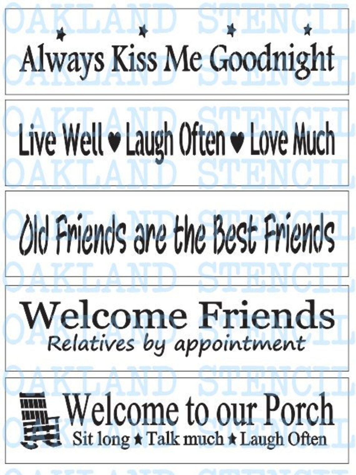 STENCIL Set of 5 for Painting Wood Signs Canvas Fabric Pallets | Etsy