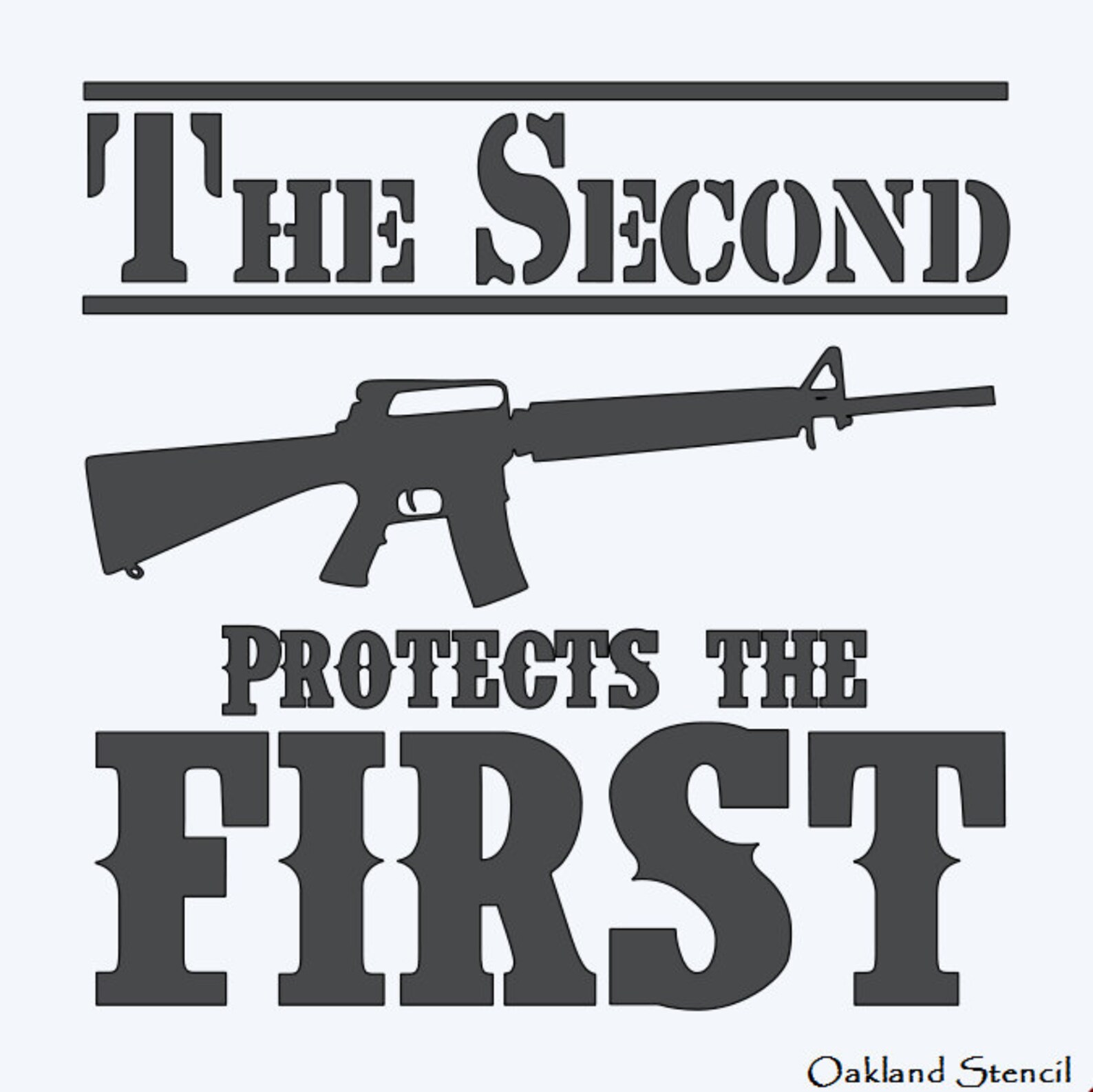 Primitive Second Amendment Stencilthe 2nd Protects the 1stw/gun 12x12 ...