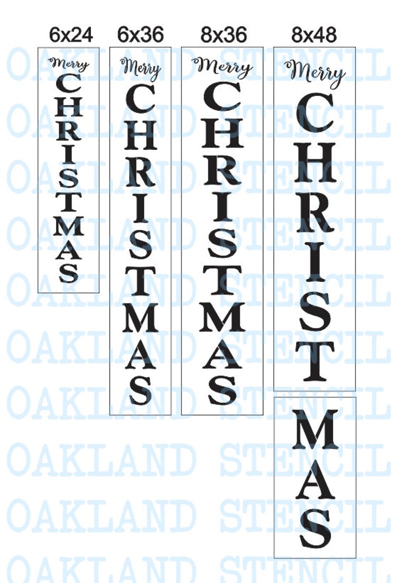 Merry Christmas STENCIL Vertical for Painting Wood Signs Large Etsy