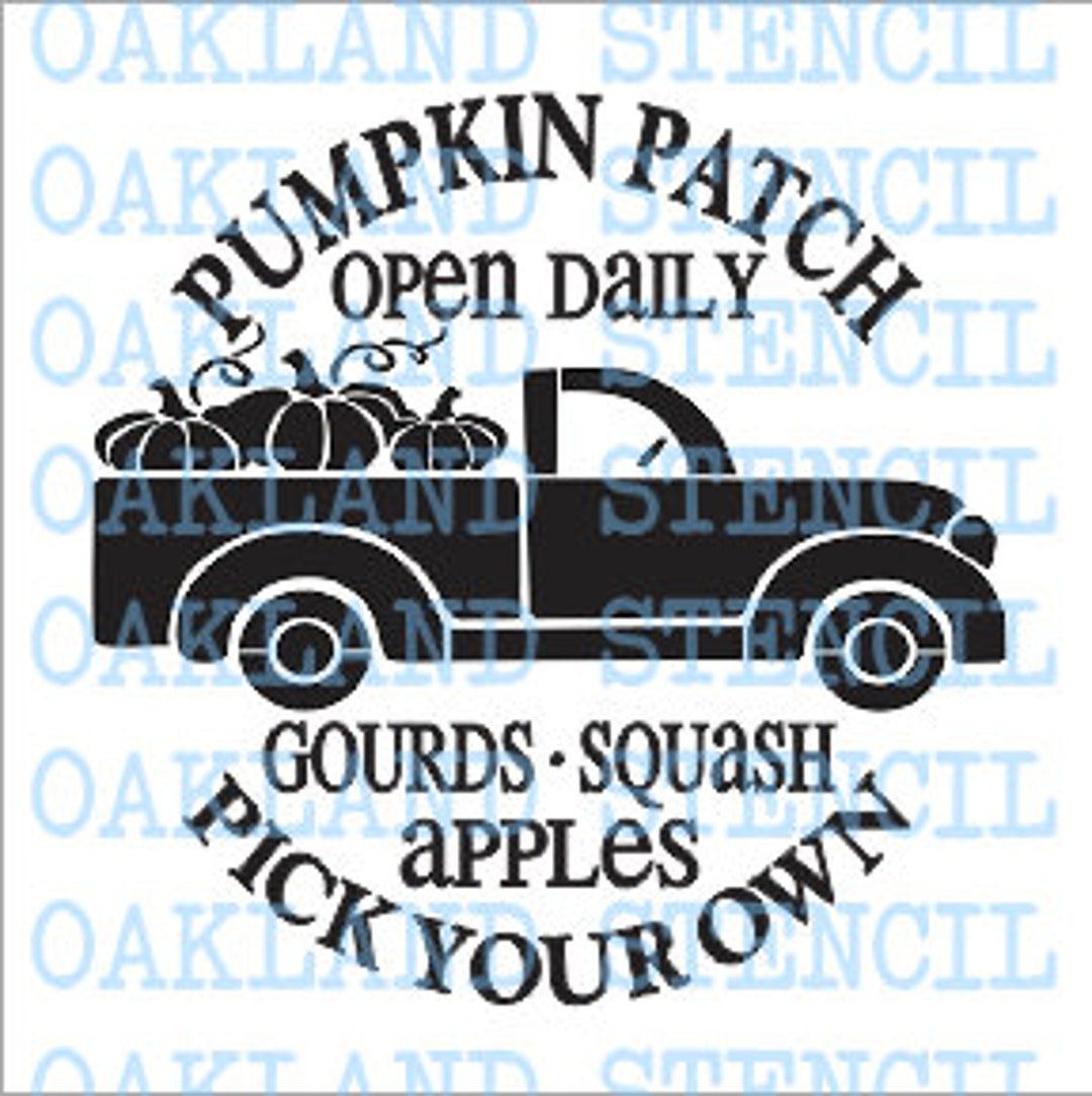 Pumpkin Patch Truck STENCIL for Painting Wood Signs Fall Thanksgiving ...