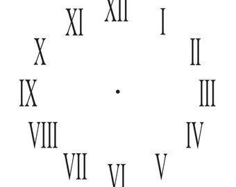 Clock STENCIL Roman Numerals for Painting Wood Signs Wall Tables Canvas Fabric Airbrush Crafts