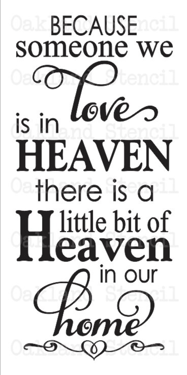 Download Heaven STENCILBecause Someone we love is in HeavenTwo | Etsy