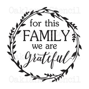 Inspirational STENCIL for This Family We Are Grateful - Etsy