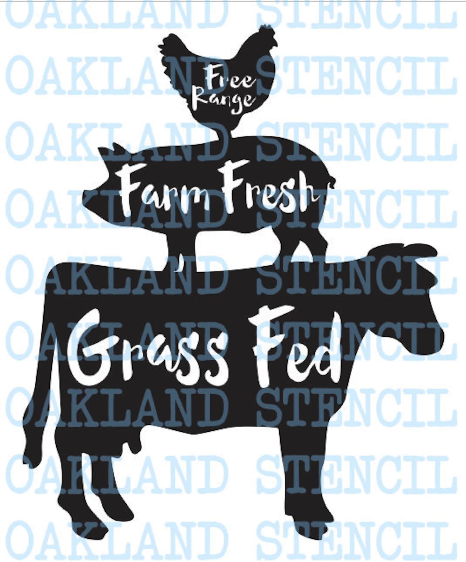 Home Decor Stencil Set Farm Animal Stencils 6-inch - Cow Pig Chicken  Reusable Craft Painting Templates DIY Decor Stencils, image size:1588x1915