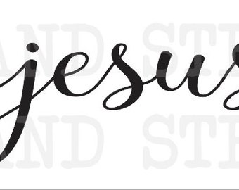 jesus STENCIL 6"x24" for Painting Signs Inspirational Canvas Fabric Wood Pallets Porch Easter Spring Airbrush Crafts Wall Art and Decor