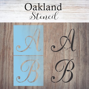 Script Monogram STENCIL Letter for Painting Wood Signs Fabric Canvas Walls Furniture DIY Clock