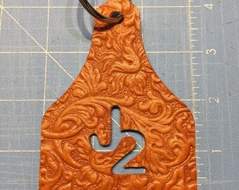 Custom Leather Ear Tags For Keychains, Travel Bags, Purses or Anywhere You Want To Hang Them - Free Shipping