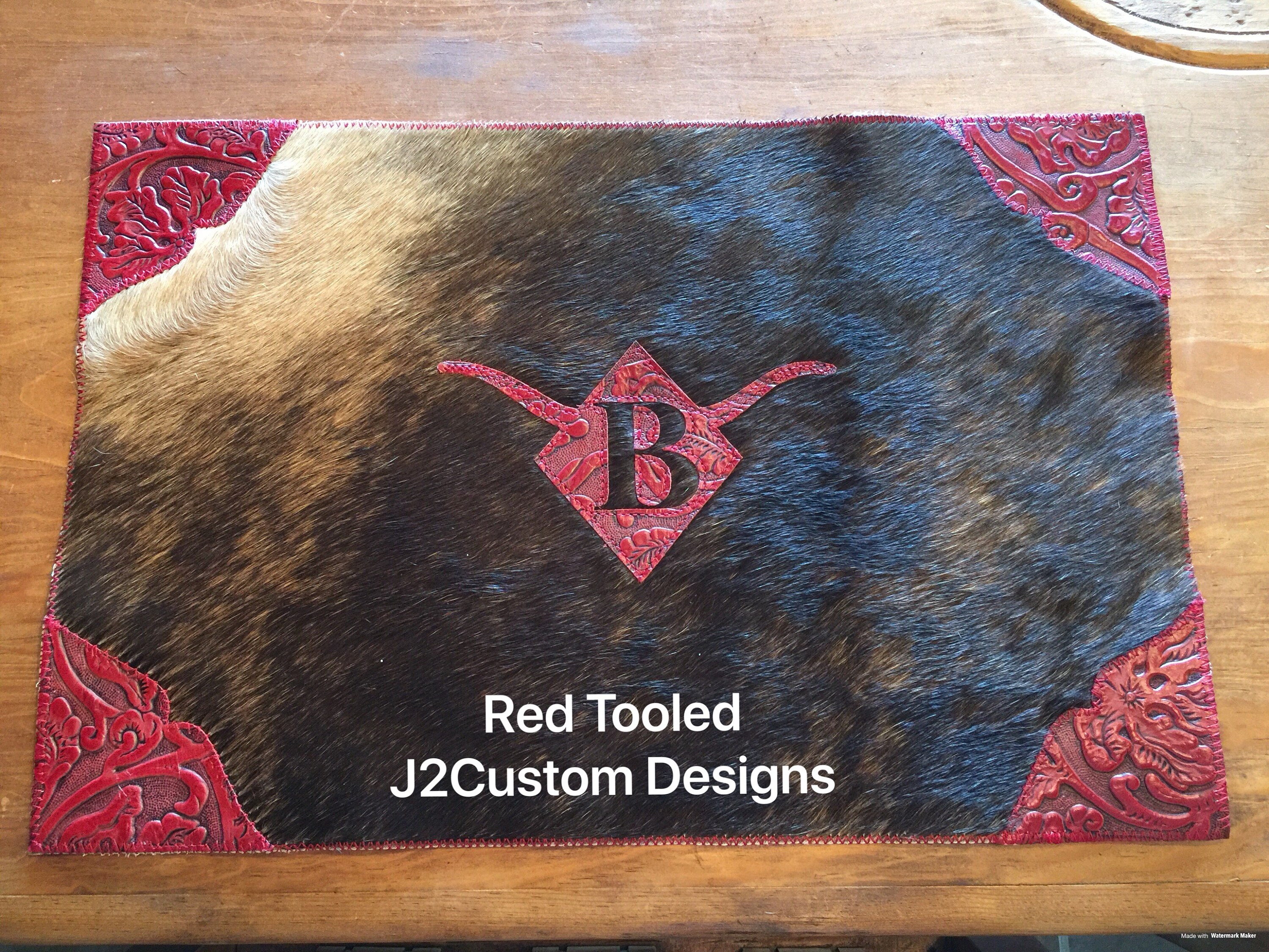 Custom Made Cowhide and Leather Place Mats
