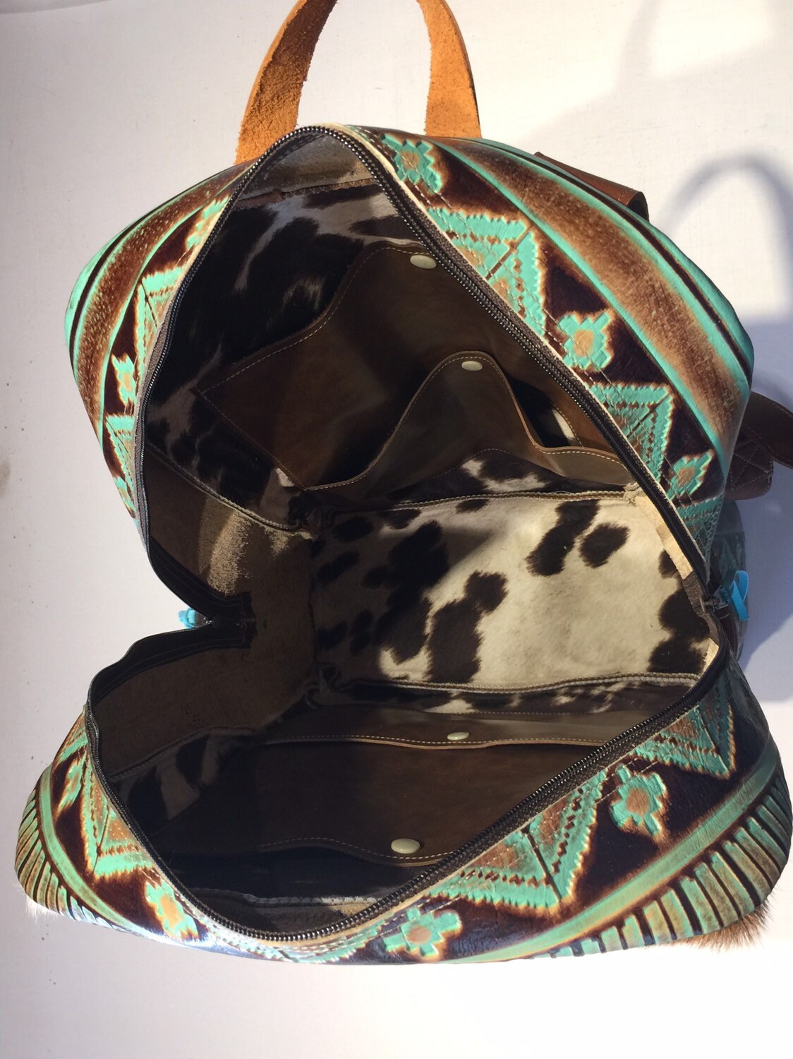 cowhide mini backpack