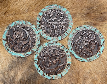 All Leather Coasters - Ready To Ship - Free Shipping