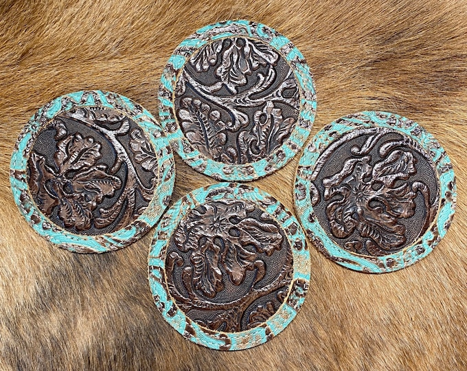 Cowhide Coasters - Set of Four