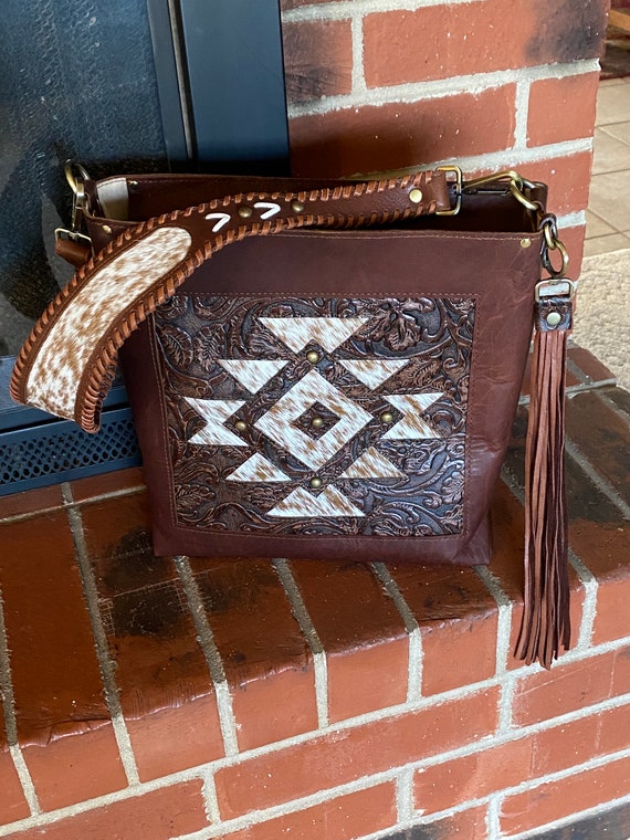 Cowhide and Leather Purse Ready to Ship ON SALE!