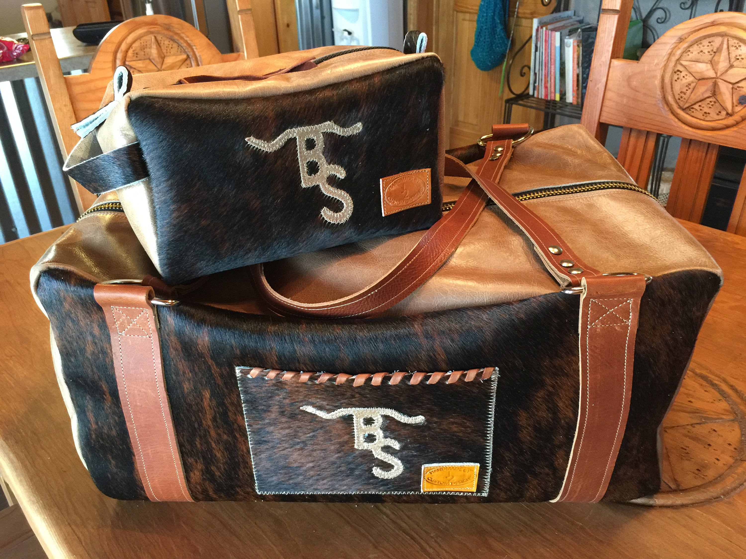 Custom Duffle and Makeup or Shaving Bag Set FREE SHIPPING