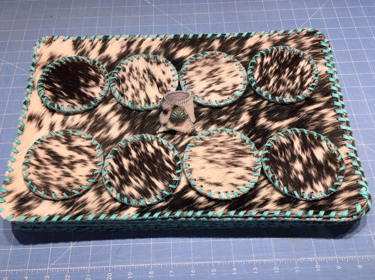 Set of Four Cowhide Coasters