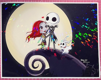 LIMITED Holographic Jack And Sally Print