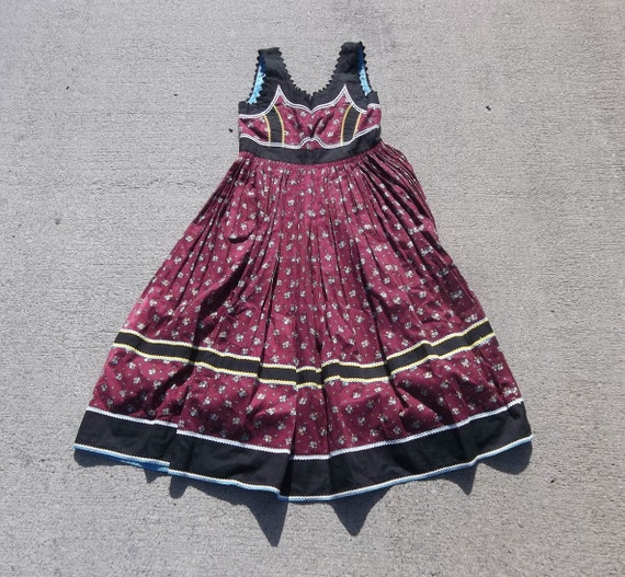 Vintage Dress 1970s Hungarian Folk Dress Unique Bo
