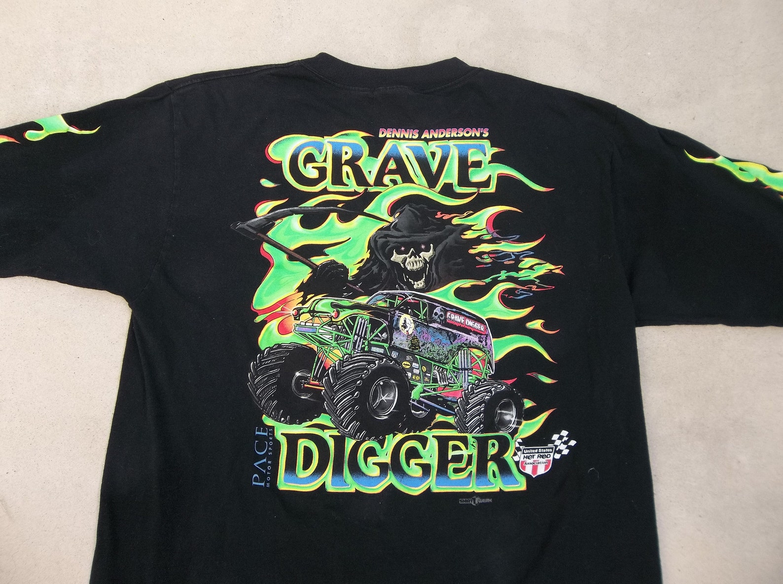 Vintage T-shirt Grave Digger Long Sleeve 1990s One of a Kind - Etsy UK