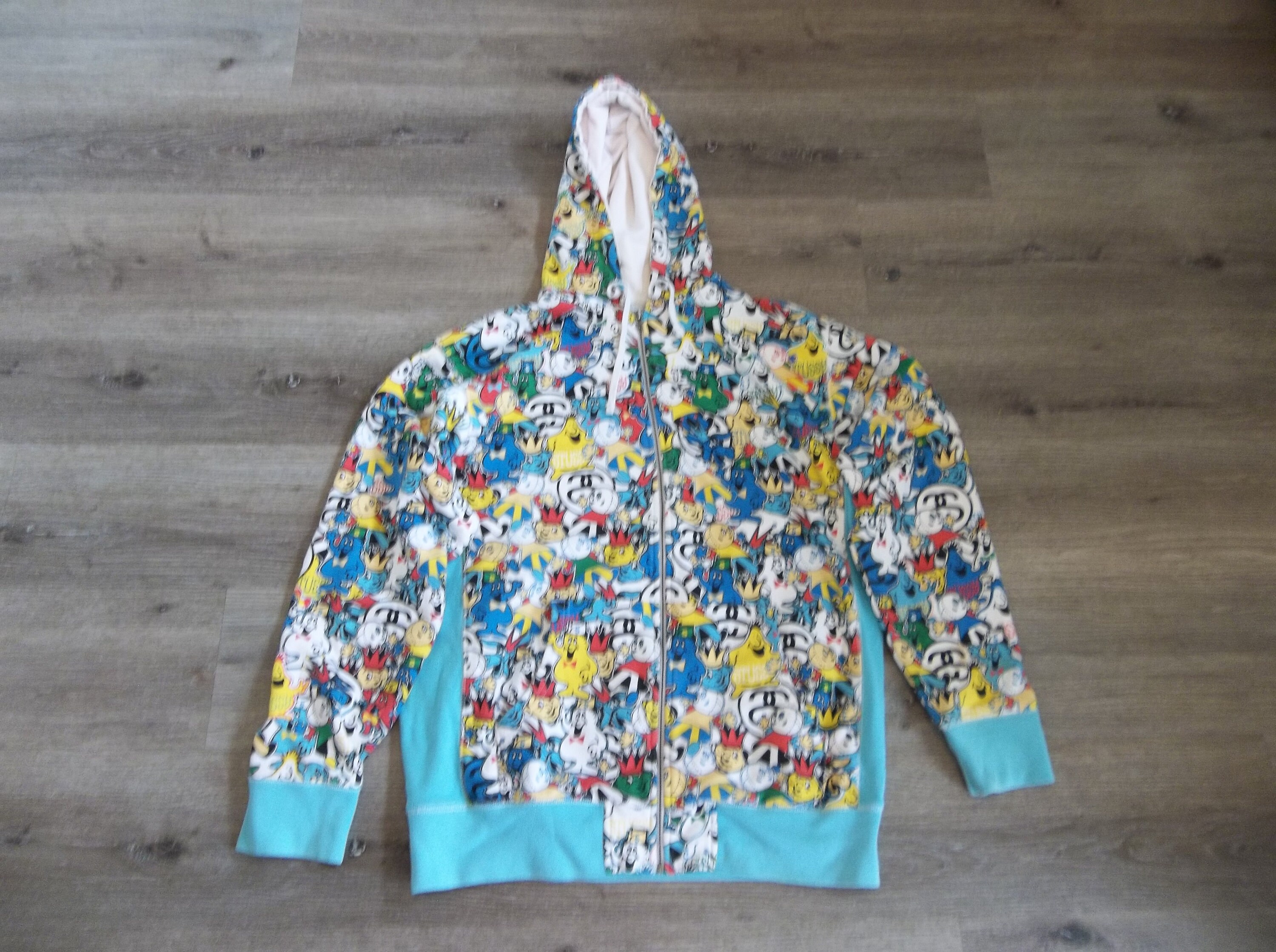 Stussy Hoodie All Over Print XL Y2K 2000s Collectors Hard to Stussy Hoodie All Over Print XL Y2K 2000s Collectors Hard to