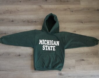 Vintage Sweatshirt Michigan State University Small Hoody Faded Collectors Preppy Grunge Distressed 1990s 80s Pullover Crewneck Skate Comfy