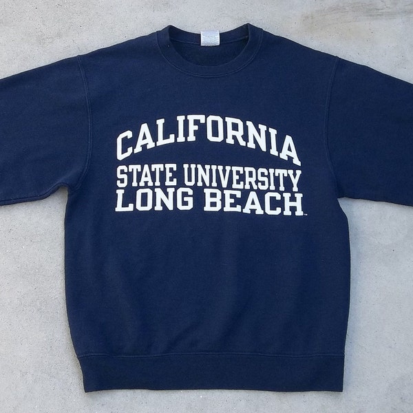Vintage Sweatshirt California State University Long Beach 1990s 2000s Small Preppy Grunge Street Clothing Warm College Hike Skate Beach Fun